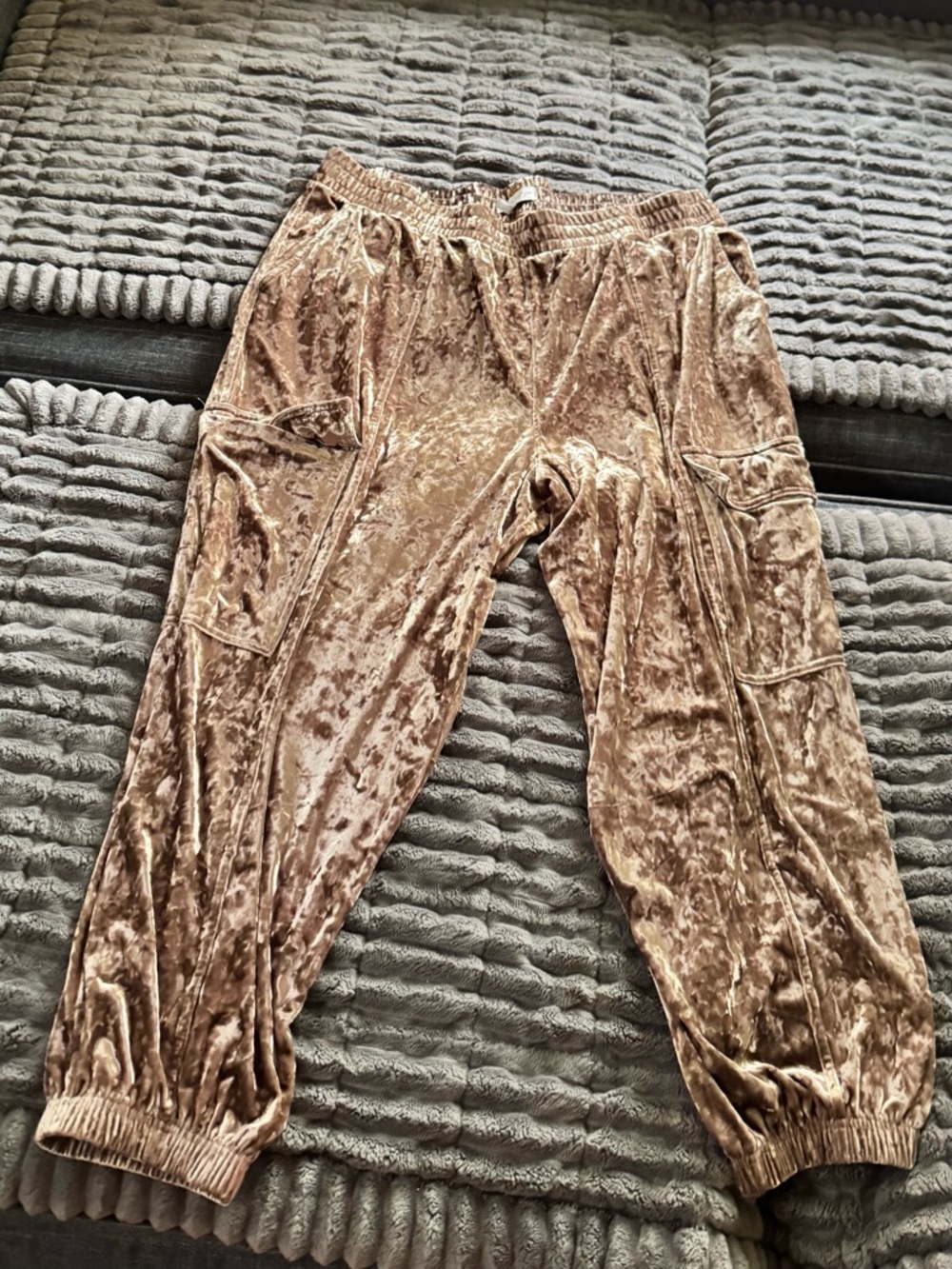 Jessica Simpson Girls Tan Velvet Jogger Pants